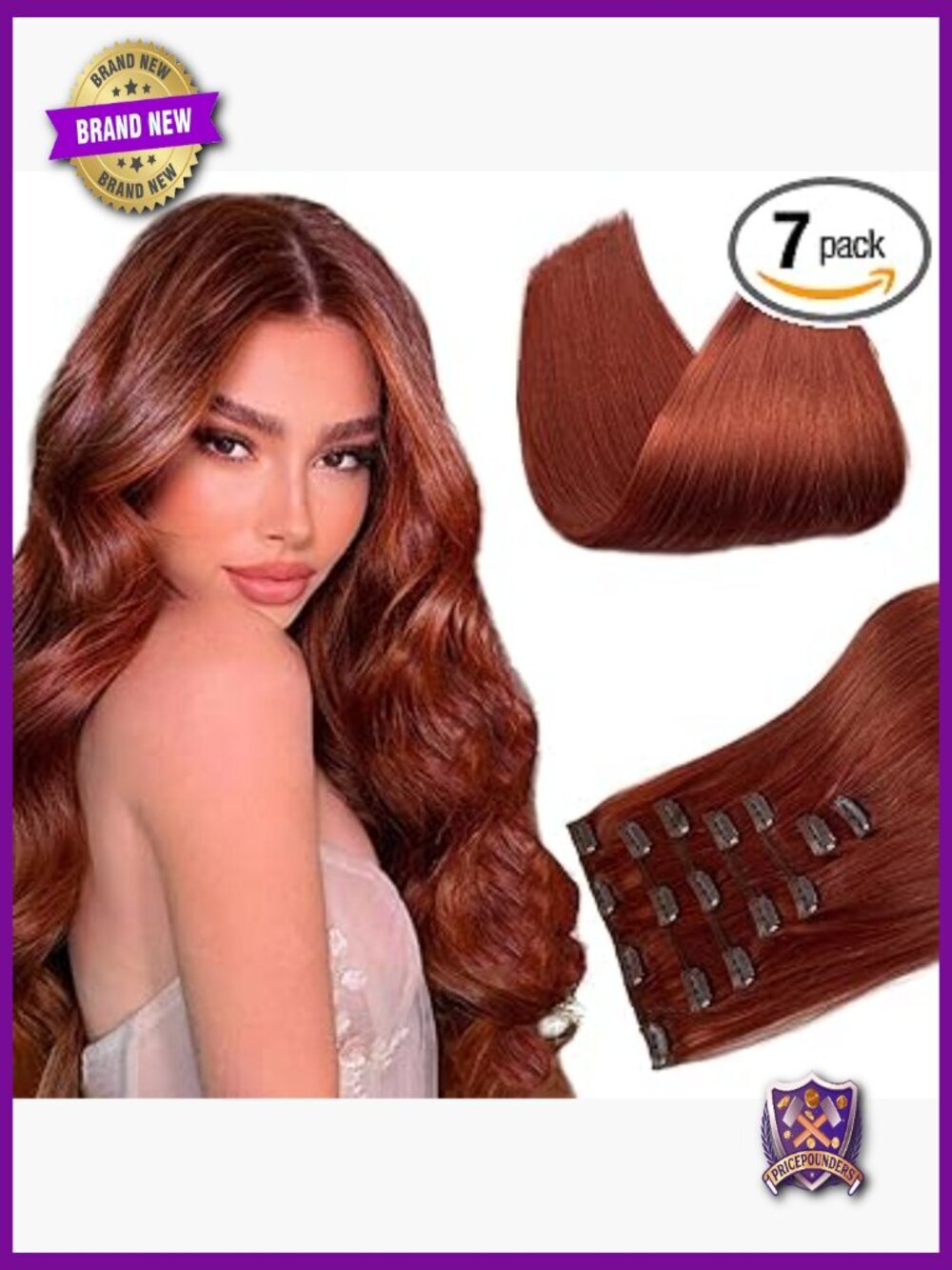 Clip In Hair Extensions 7 Pieces 70g Real Human Hair Straight Double Weft